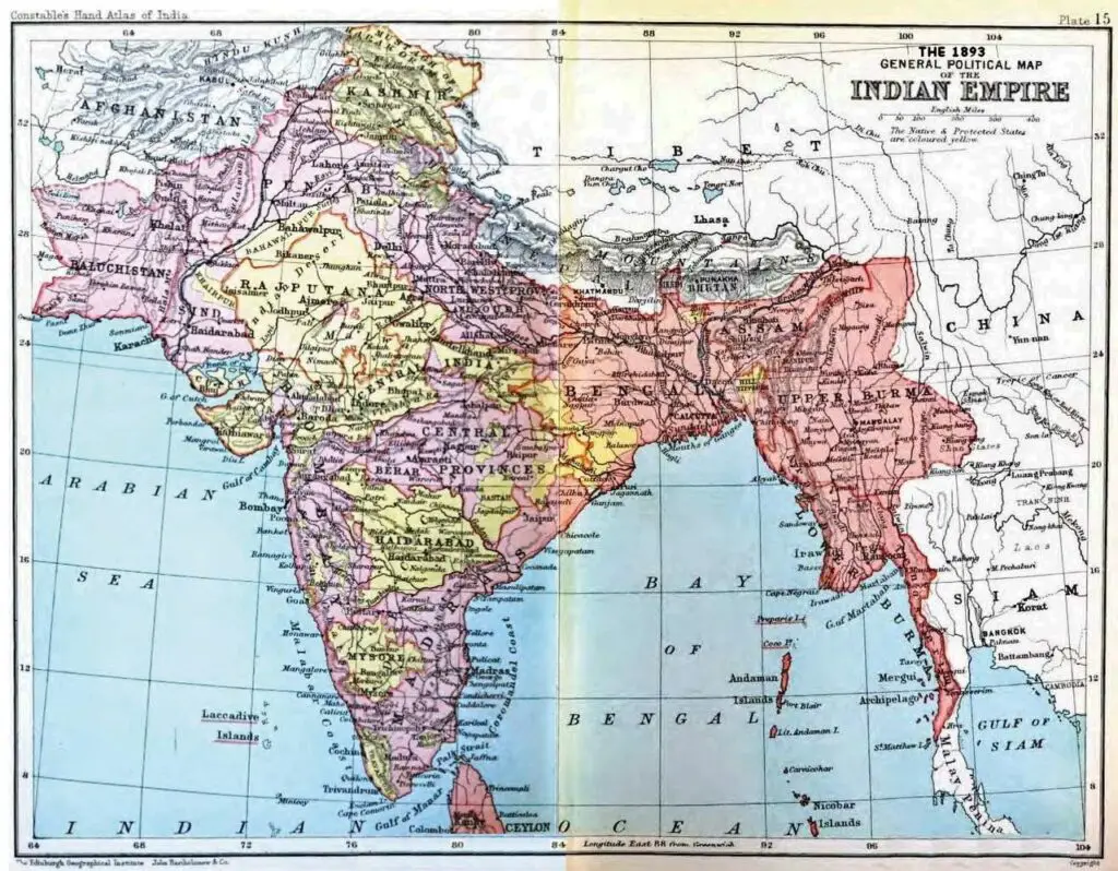 Indian Map Of 1893