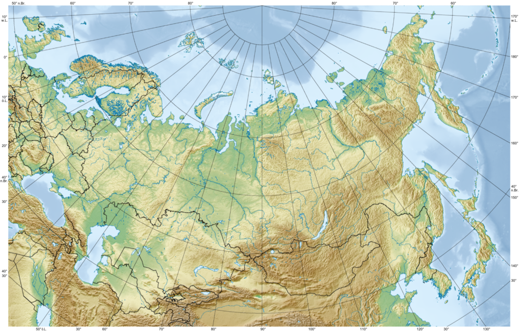 Russia geographical map