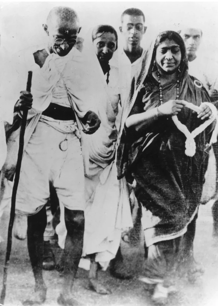 Sarojini Naidu with Gandhi