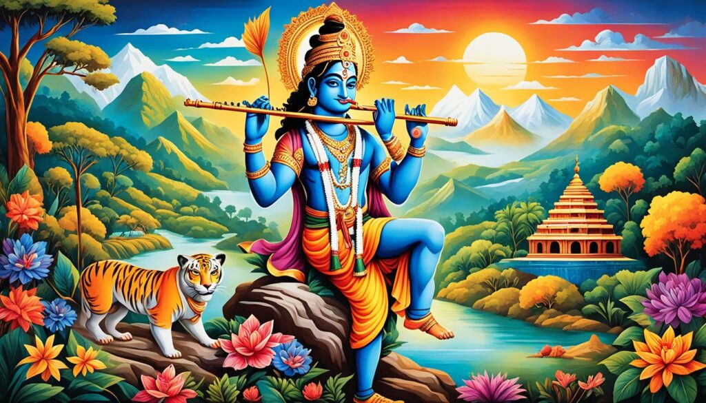 Krishna playing the flute